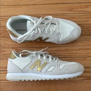 New Balance 520 Women’s Cream and Gold Athletic Shoes